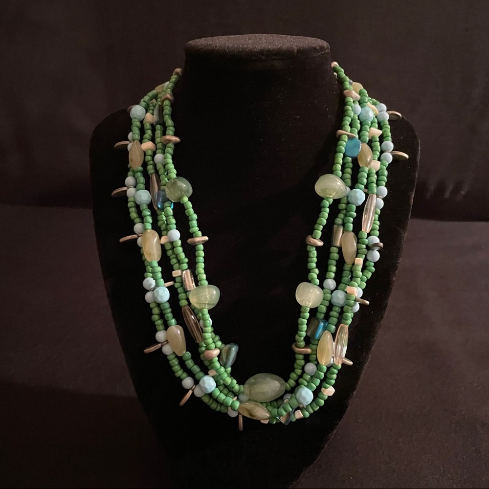 Exquisite Multi Strand Beaded Necklace - image 1